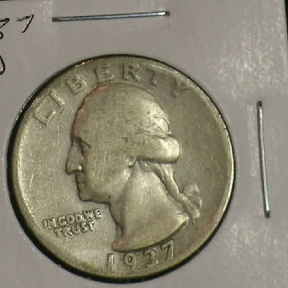 1937 D Washington Quarter - Silver Coin (AE3)